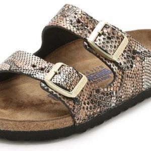 ISO BIRKENSTOCK Bronze Python Sandals